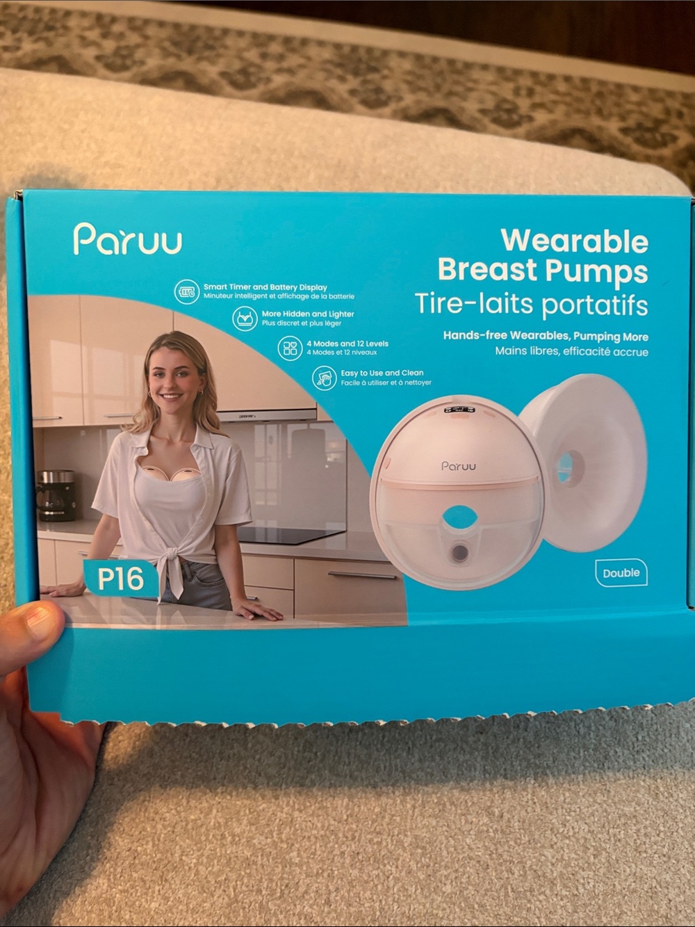 Paruu P16 Wearable Breast Pumps - White